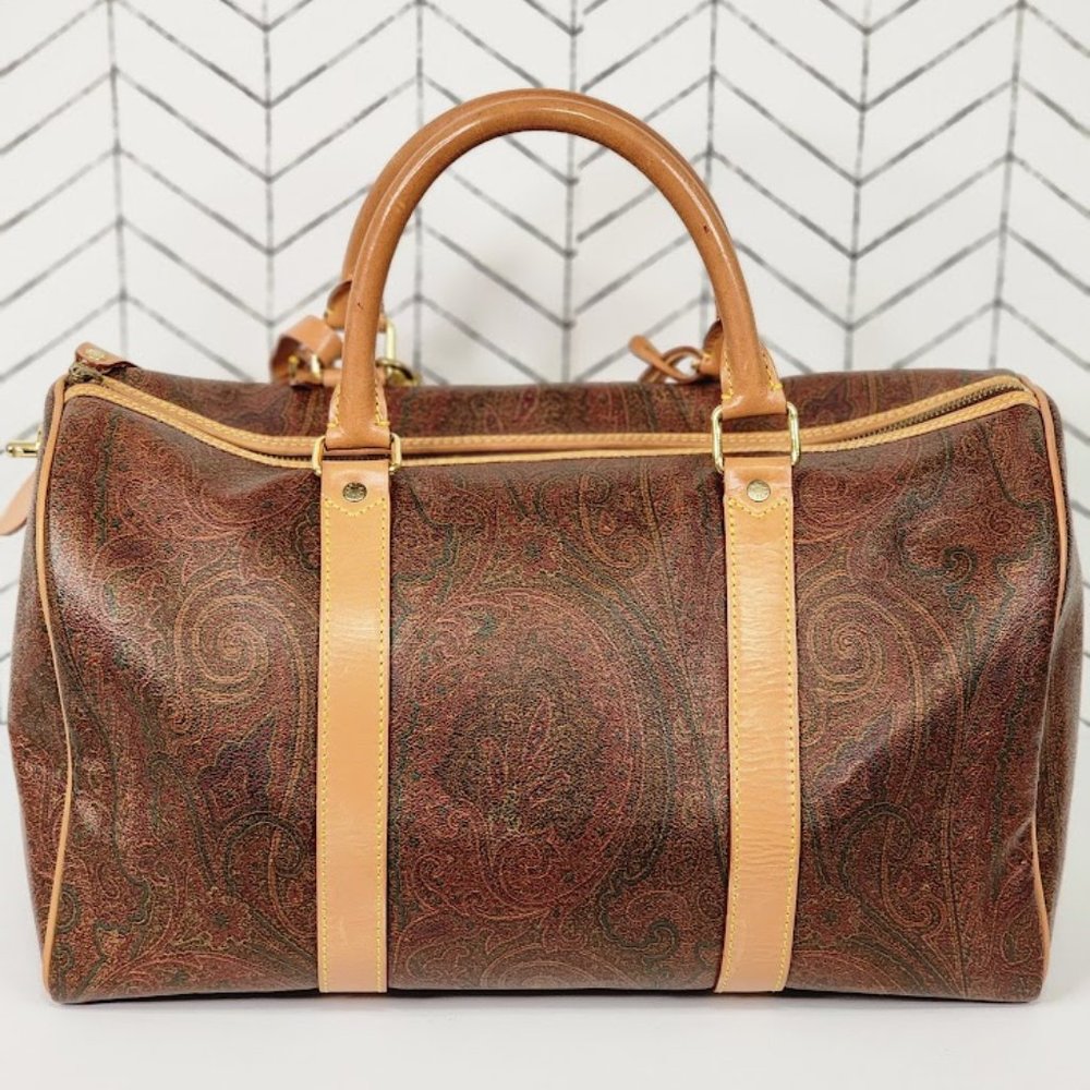 Etro Bordeaux Paisley Boston Bag